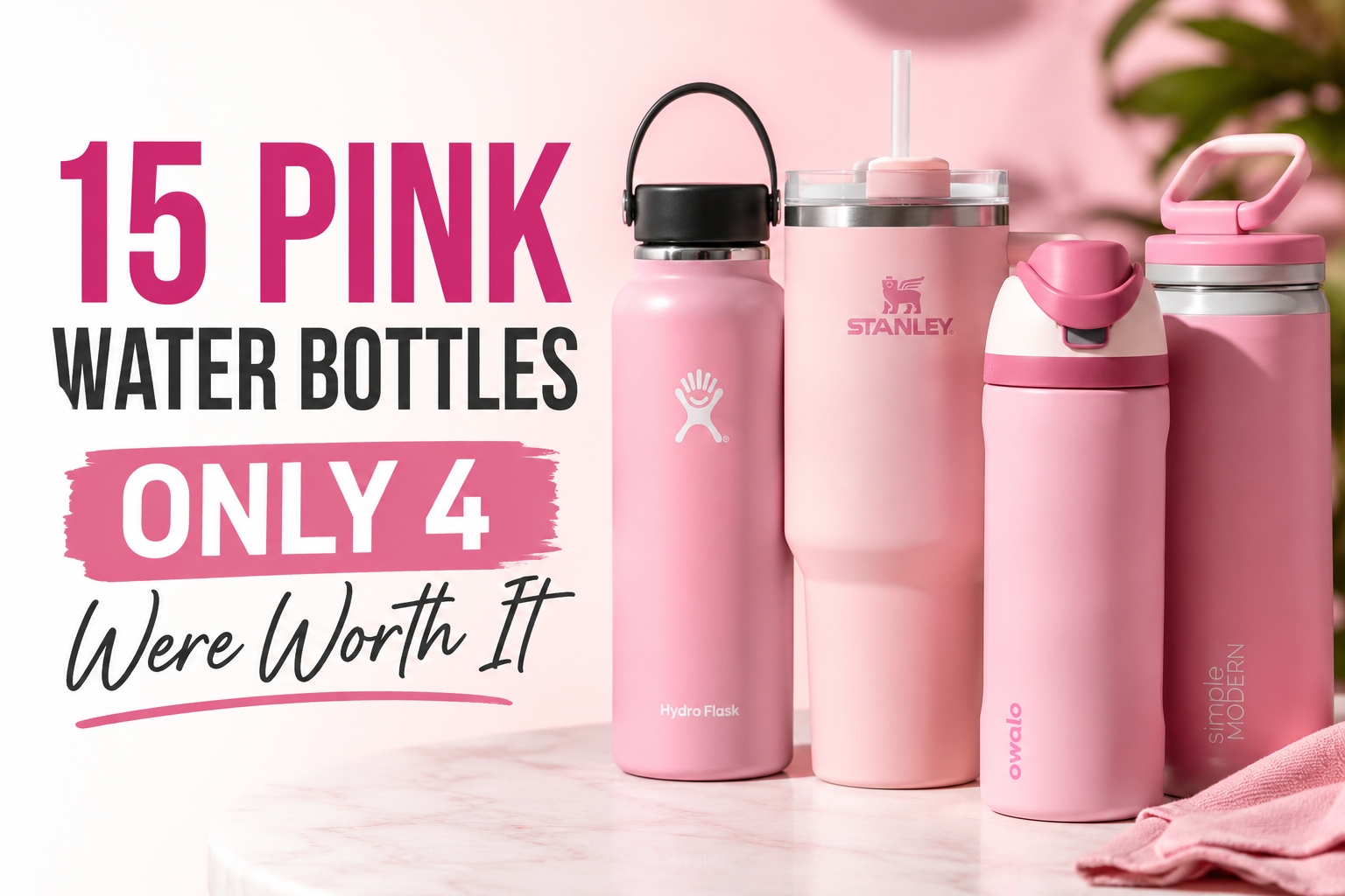 pink water bottle