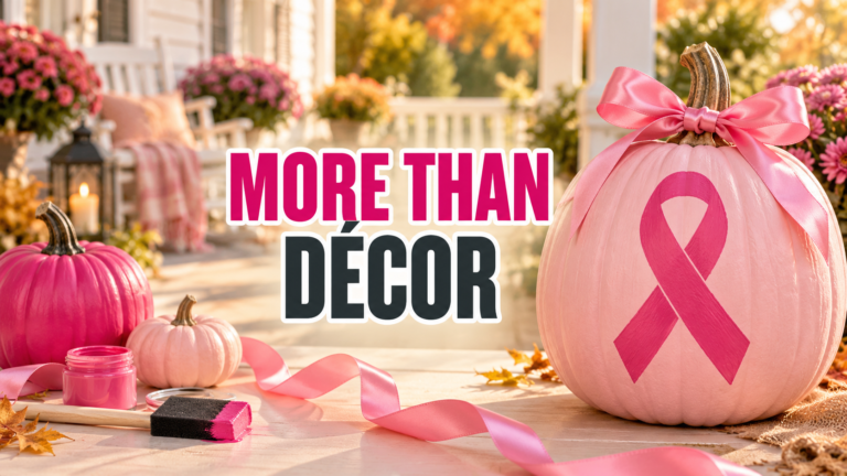 Pink Ribbon Pumpkin for Breast Cancer